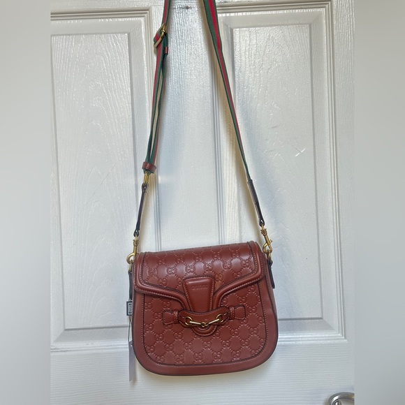 New!!! GG Tan Leather Crossbody Bag - Picture 6 of 17